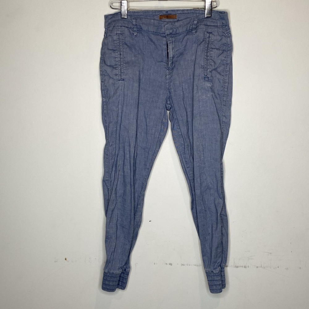 Seven For All Mankind Linen Blend Denim Jogger: Size 26